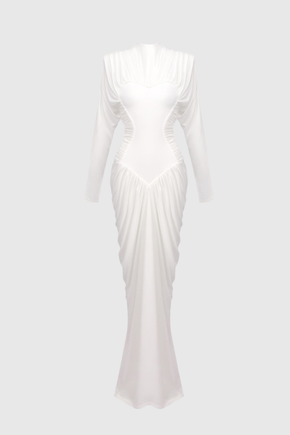 GABRIELLA | Maxikleid mit Stehkragen und Herzausschnitt
