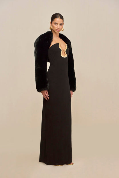 NELEA | Maxikleid mit Kontrastbesatz