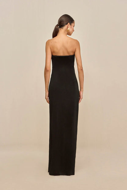 NELEA | Maxikleid mit Kontrastbesatz