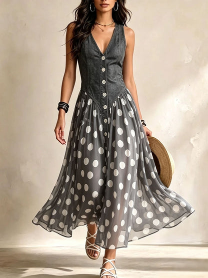 SKYLAR | Maxikleid mit Knopfleiste und Einsätzen