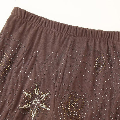 LEONIE | Braune Paillettenhose