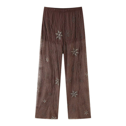 LEONIE | Braune Paillettenhose