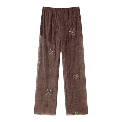 LEONIE | Braune Paillettenhose