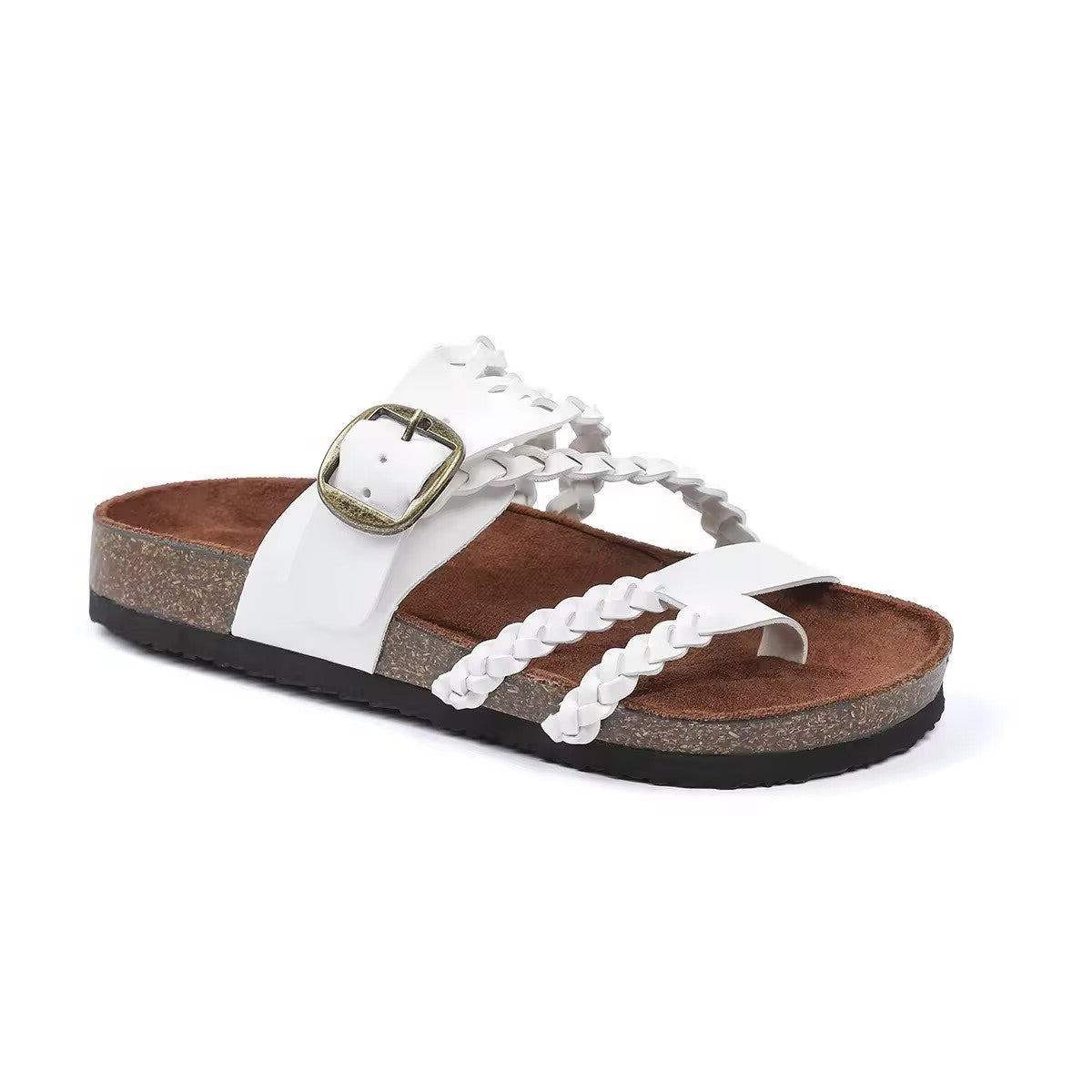 HANNE | Flache Sandalen mit Geflochtenen Riemen