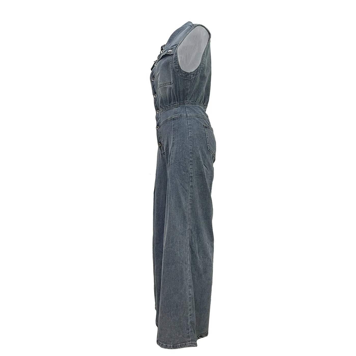STELLA | Jeans-Jumpsuit mit Taillierung und weitem Bein