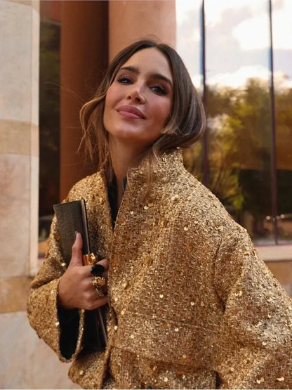 LANI | Elegante Perlen-Pailletten-Jacke