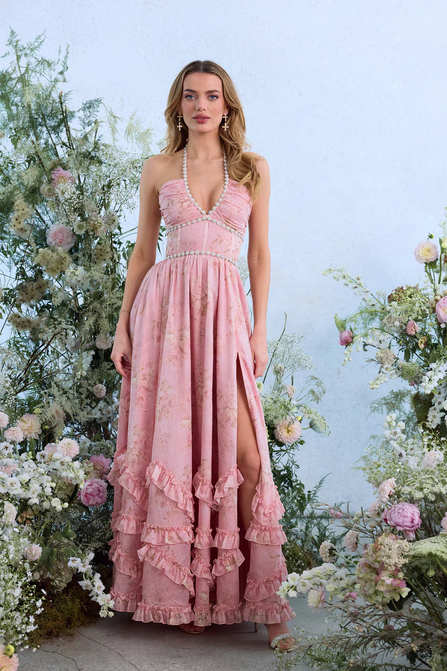 VALESKA | Chic Maxikleid im Vintage-Blumenstil