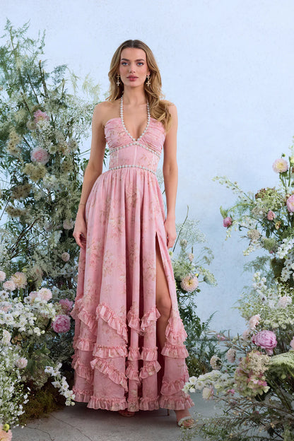 VALESKA | Chic Maxikleid im Vintage-Blumenstil