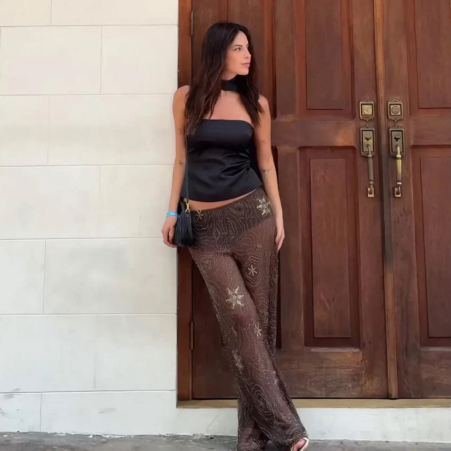 LEONIE | Braune Paillettenhose