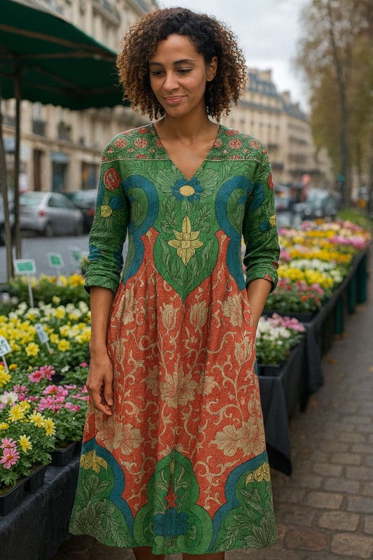 HEIDI | Maxikleid mit Vintage-Blumenprint
