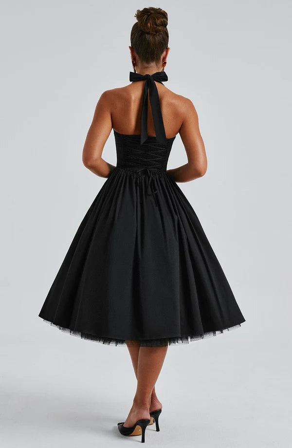TESSA | Vintage-inspiriertes Halter Midi Kleid