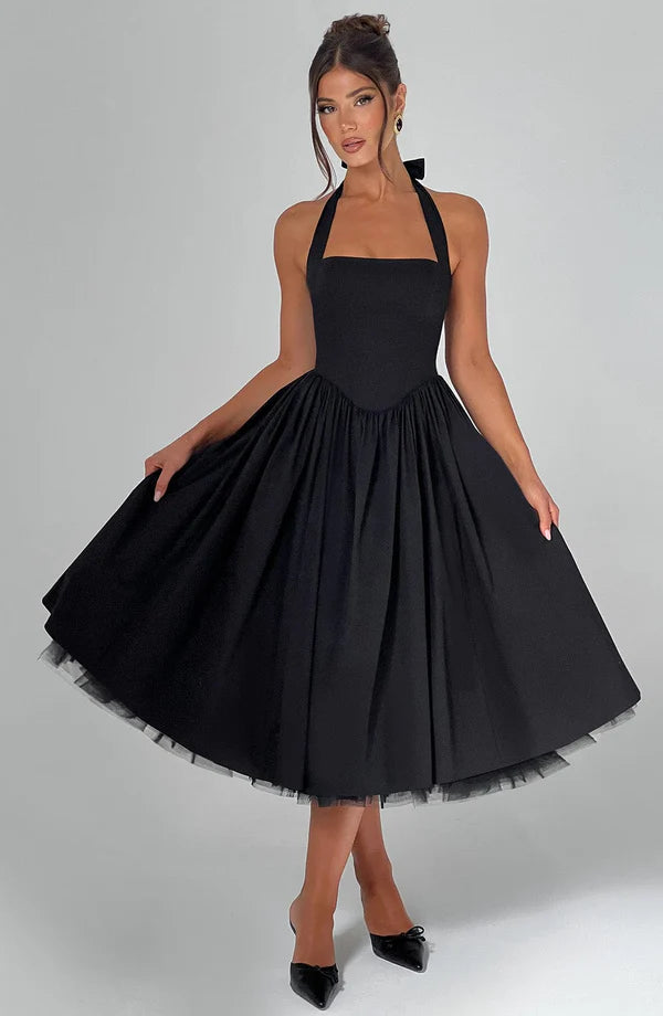 TESSA | Vintage-inspiriertes Halter Midi Kleid