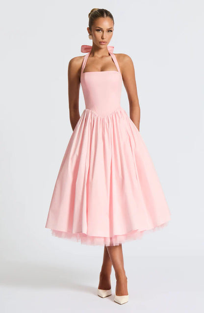TESSA | Vintage-inspiriertes Halter Midi Kleid