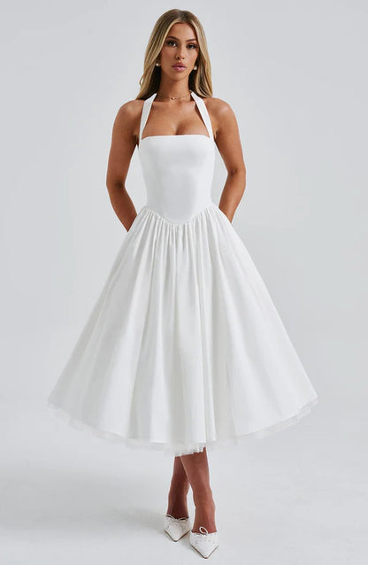 TESSA | Vintage-inspiriertes Halter Midi Kleid