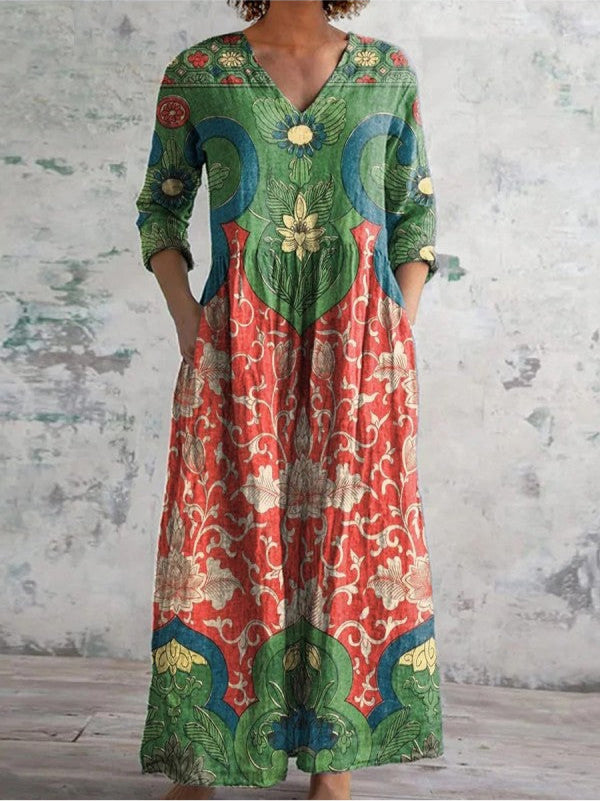 HEIDI | Maxikleid mit Vintage-Blumenprint