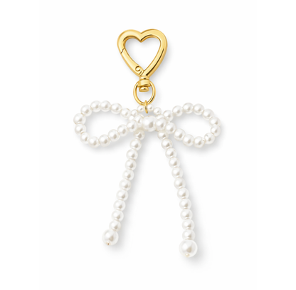 Pearl Bow | Eleganter Bag Charm in Goldoptik