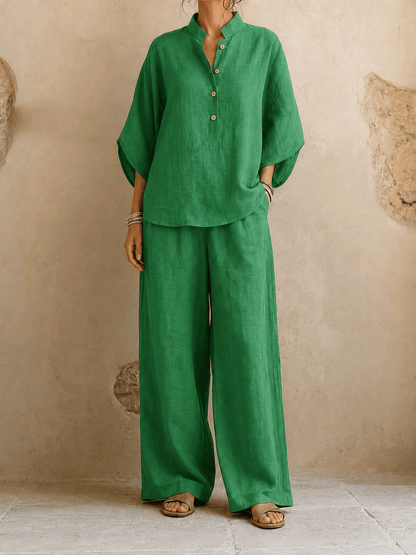 KENNEDY | Zweiteiliges Set mit Knopfleiste und weiter Hose