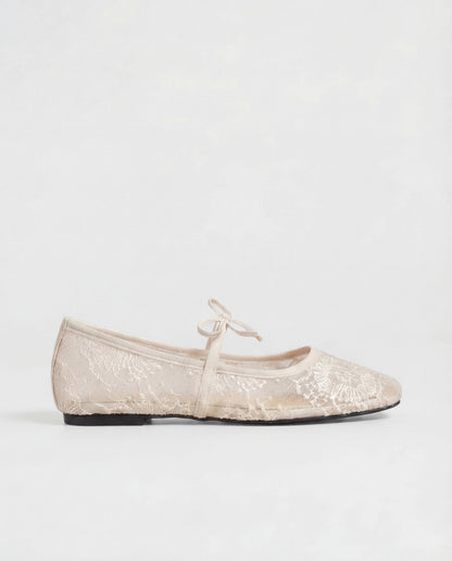 DANIELLE | Klassische Spitzen-Ballerinas mit Riemchen