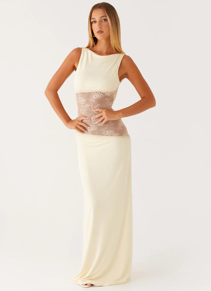 SELENA | Feminines Maxikleid mit Zarter Spitze