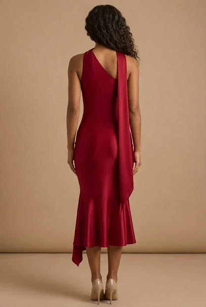 AIMEE | One-Shoulder-Midikleid