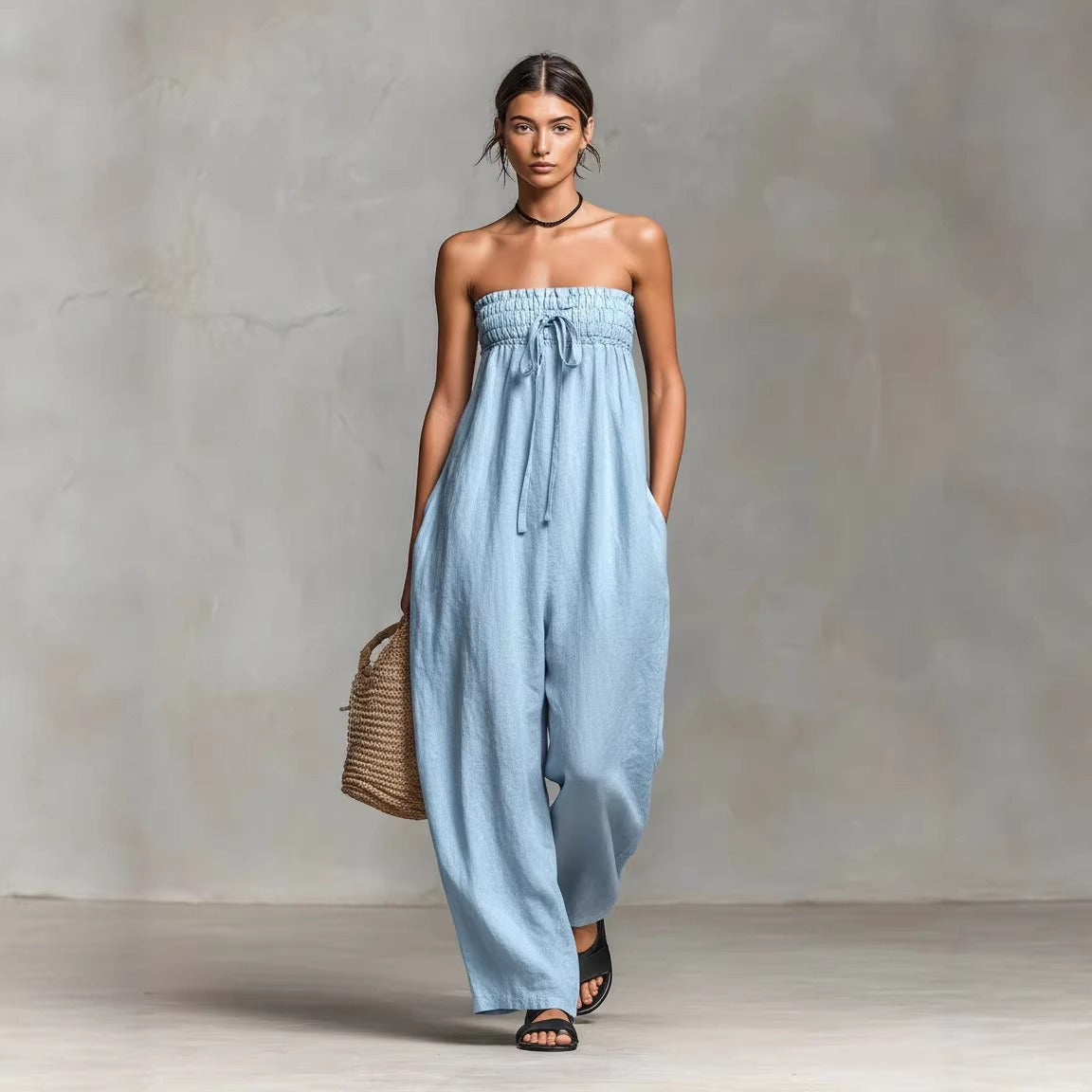 NINA | Trägerloser Wide-Leg-Jumpsuit