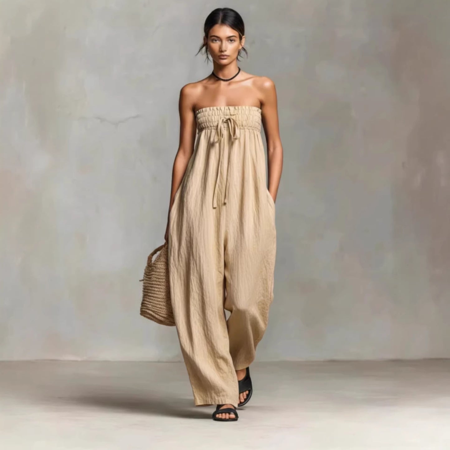 NINA | Trägerloser Wide-Leg-Jumpsuit