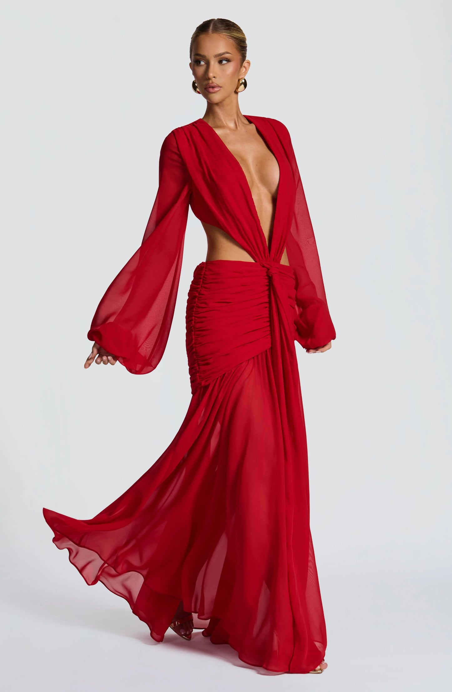 IMKE | Maxikleid mit Tiefem Ausschnitt und Cut-outs