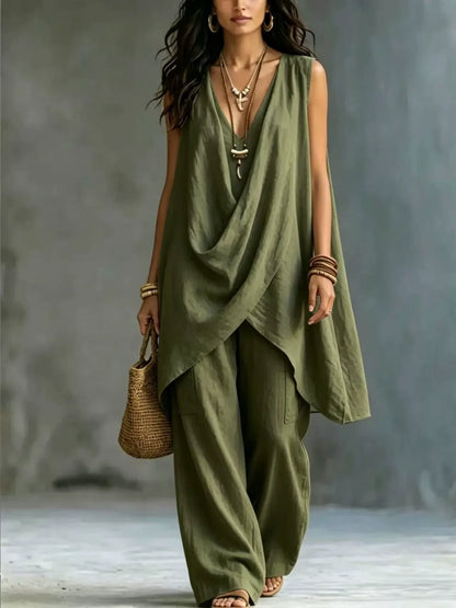 SWANNIE | Lockeres Boho-Set aus Baumwoll- und Leinenmischung
