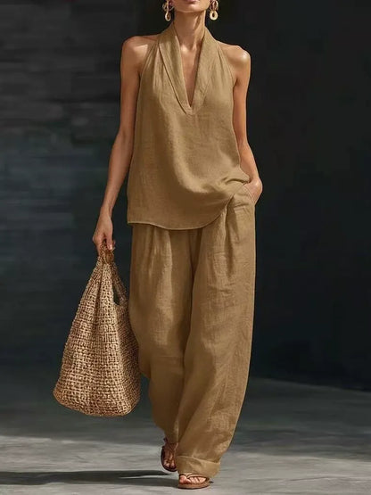 ZOE | Ärmelloses Wide-Leg-Set