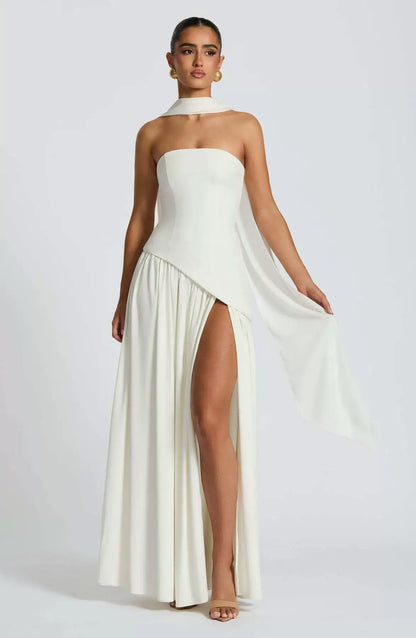 SERENA | Elegantes Maxikleid mit Asymmetrischem Oberteil
