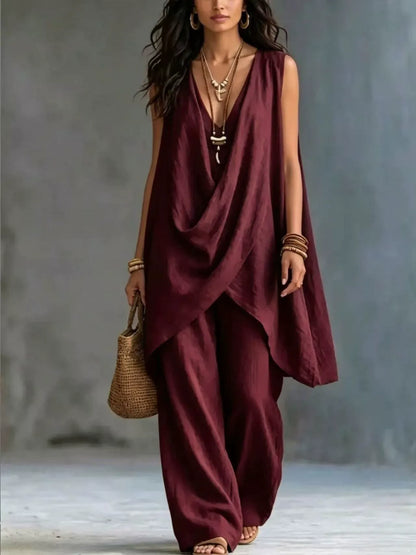 SWANNIE | Lockeres Boho-Set aus Baumwoll- und Leinenmischung