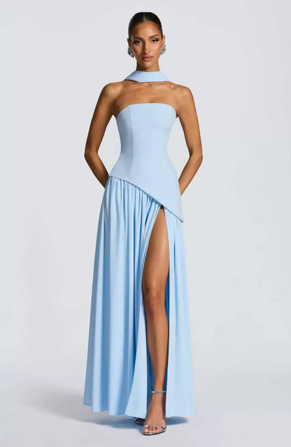 SERENA | Elegantes Maxikleid mit Asymmetrischem Oberteil