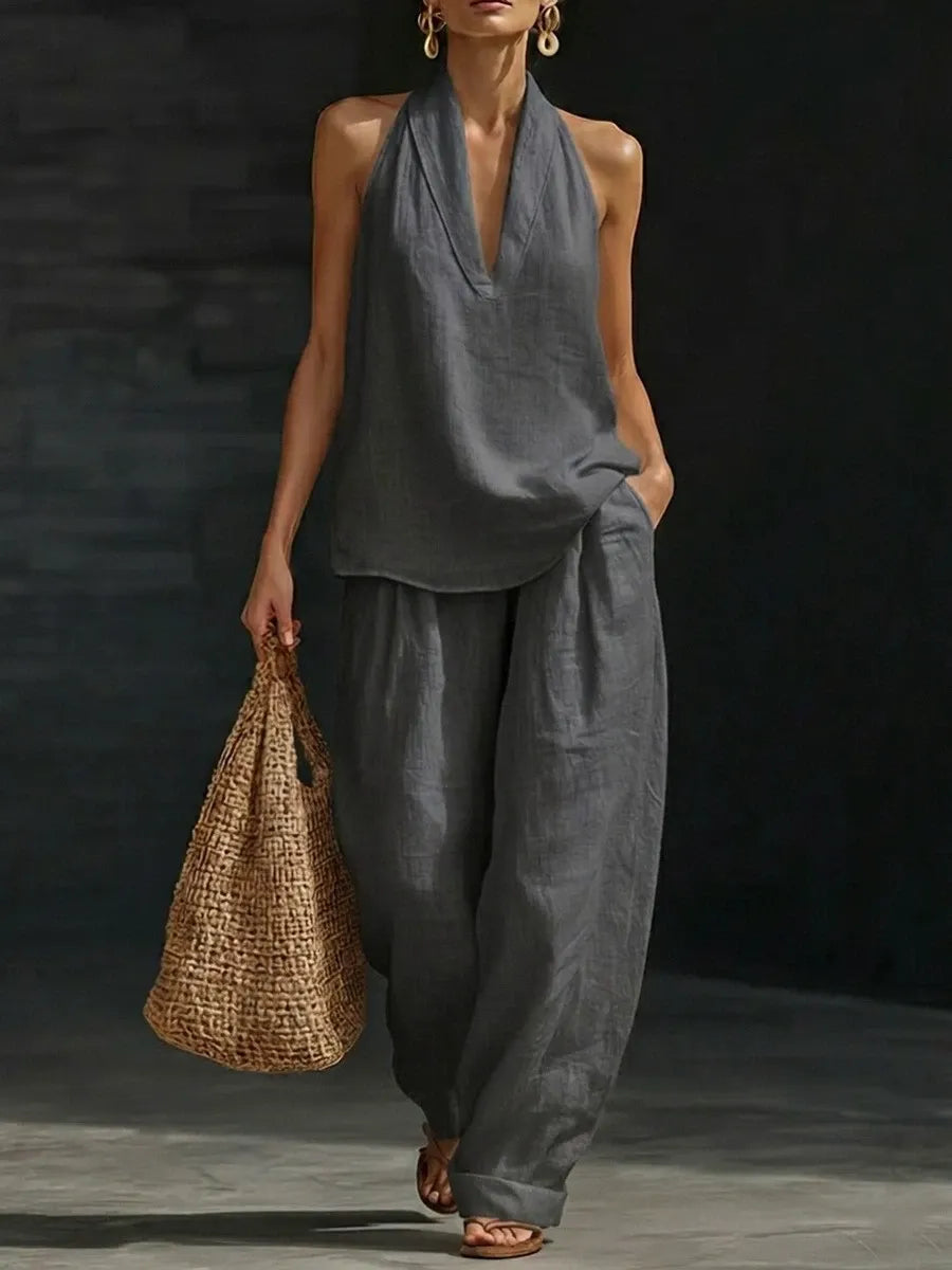 ZOE | Ärmelloses Wide-Leg-Set