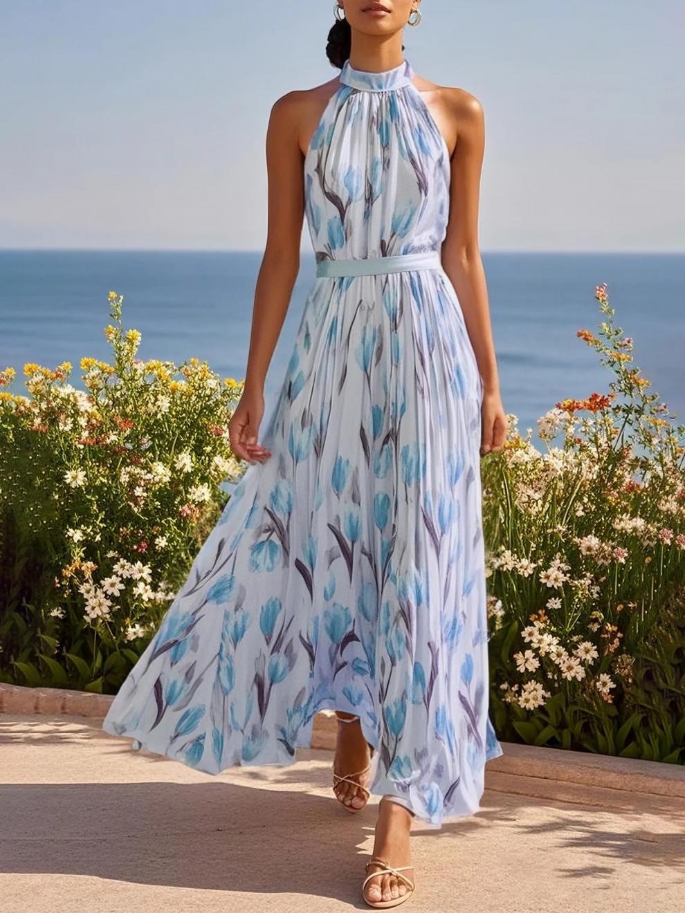 MARIT | Blumen-Maxikleid