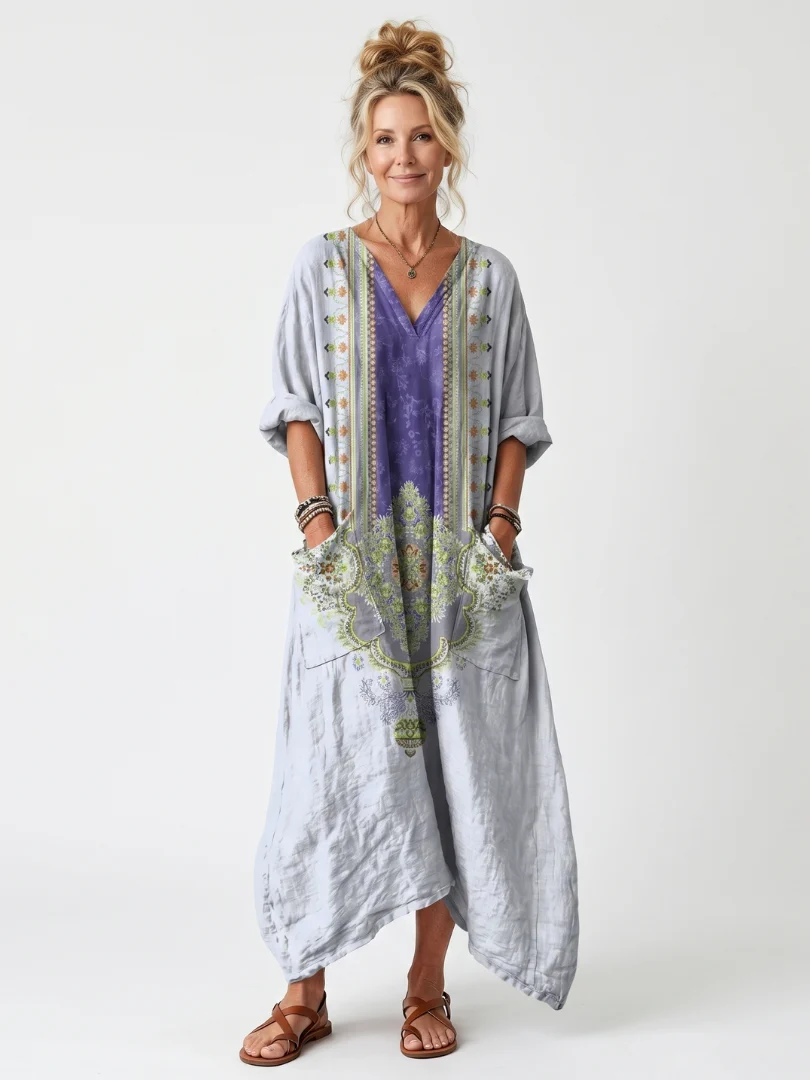 SLOANE | Maxikleid mit Knopfleiste und Vordertaschen