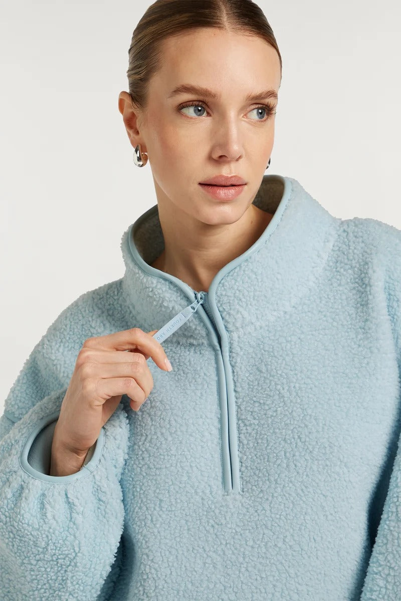 CAROLINE | Fleece-Pullover mit halbem Reißverschluss