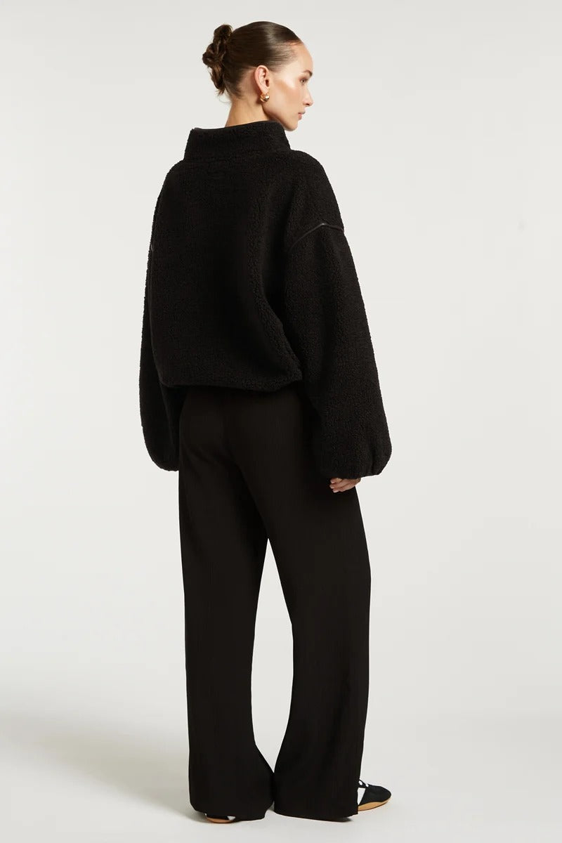 CAROLINE | Fleece-Pullover mit halbem Reißverschluss