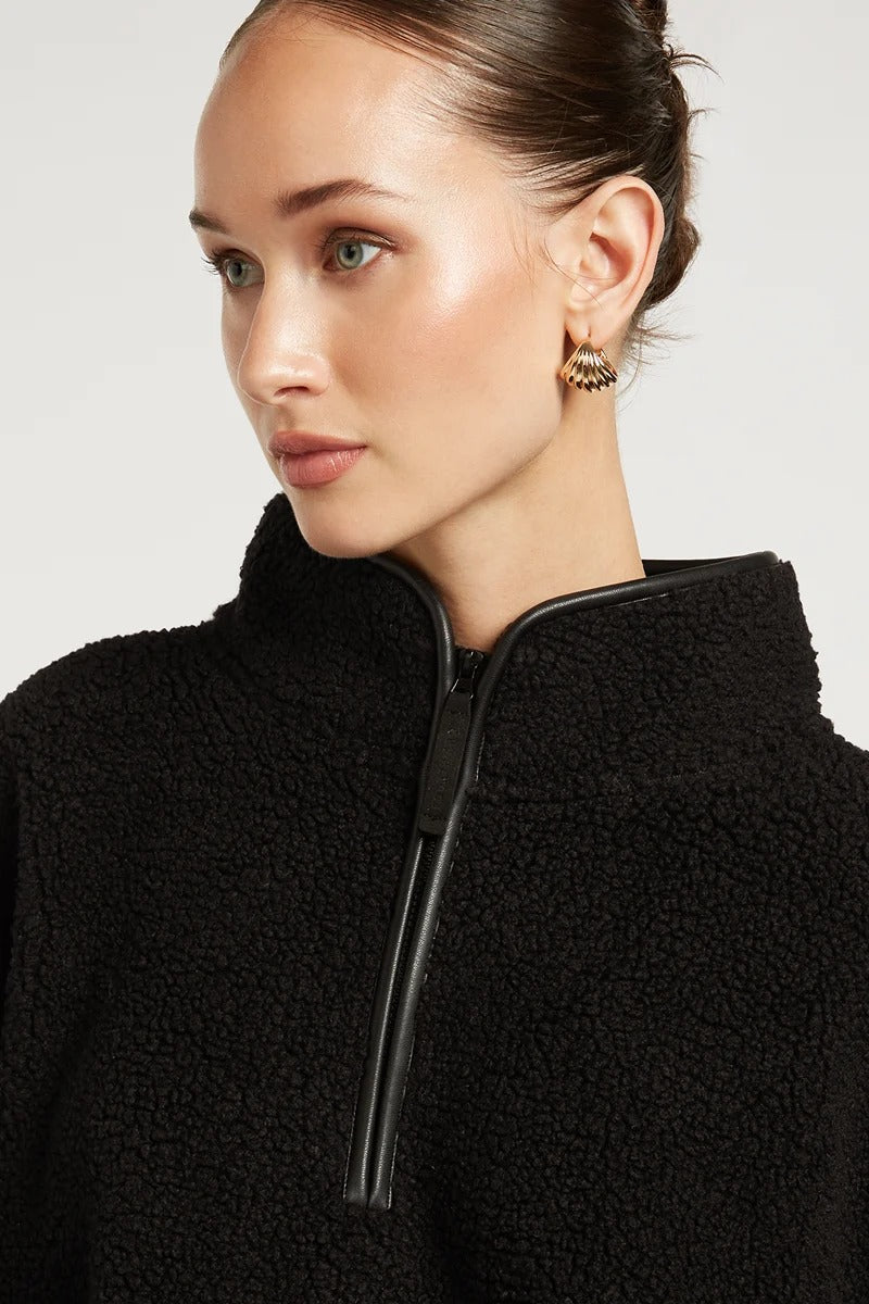 CAROLINE | Fleece-Pullover mit halbem Reißverschluss