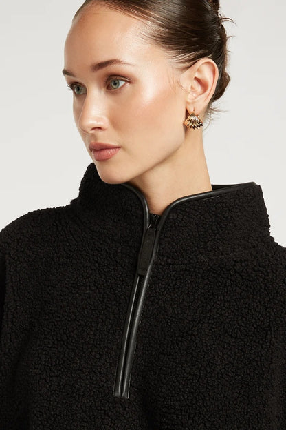 CAROLINE | Fleece-Pullover mit halbem Reißverschluss
