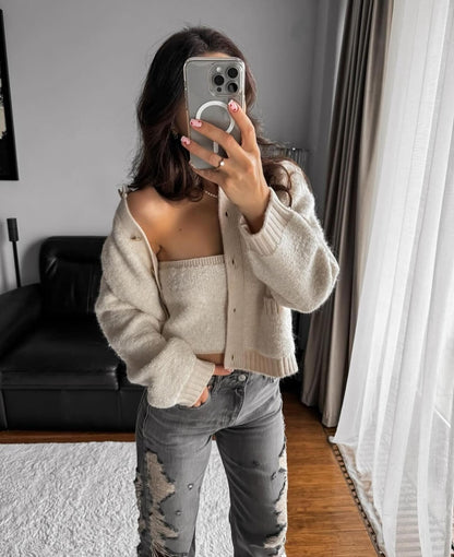 AGNES | Eleganter Bouclé-Strickcardigan