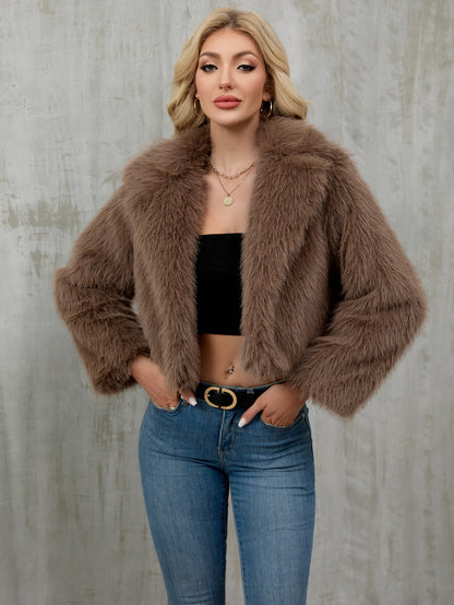 CHLOE | Elegante Plüsch-Cropped-Jacke