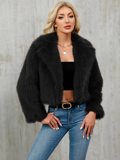 CHLOE | Elegante Plüsch-Cropped-Jacke
