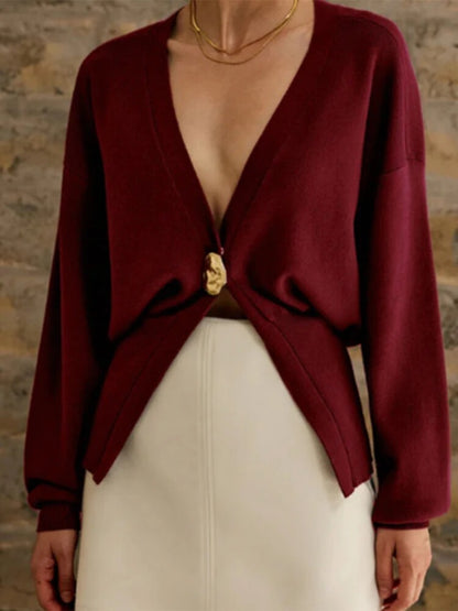 KYLE | Minimalistischer Strickcardigan mit V-Ausschnitt