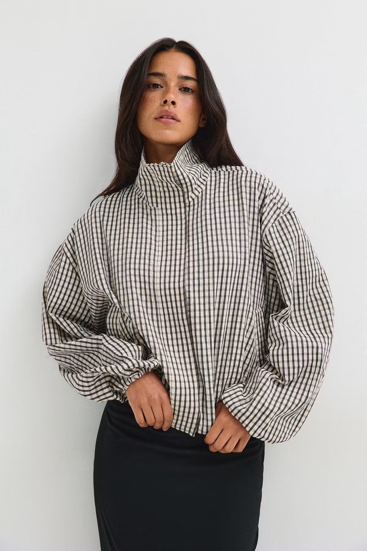 PENELOPE | Karierte kurze Jacke mit Taschen