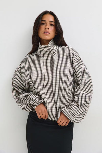 PENELOPE | Karierte kurze Jacke mit Taschen