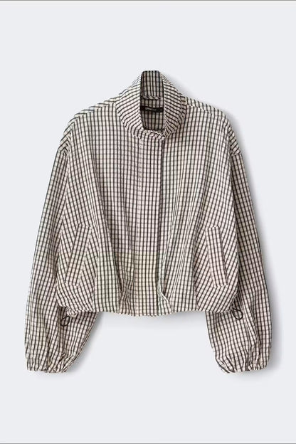PENELOPE | Karierte kurze Jacke mit Taschen