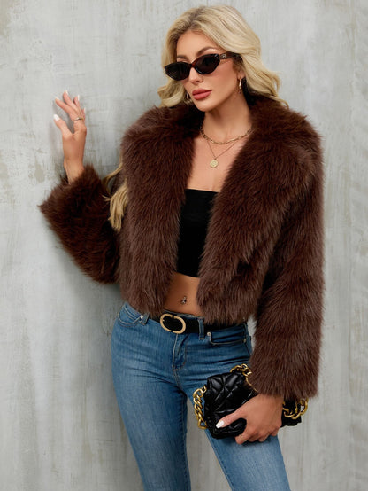 CHLOE | Elegante Plüsch-Cropped-Jacke