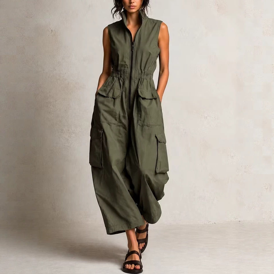 ADDISON | Ärmelloser Cargo-Jumpsuit