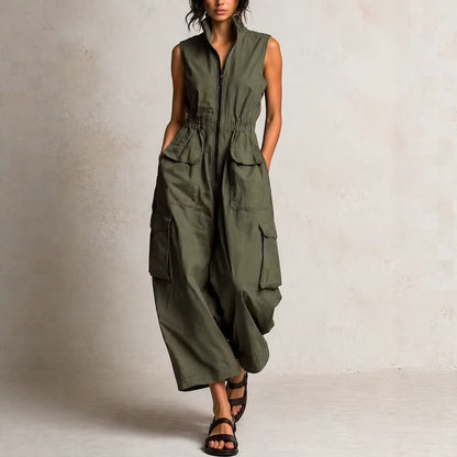 ADDISON | Ärmelloser Cargo-Jumpsuit