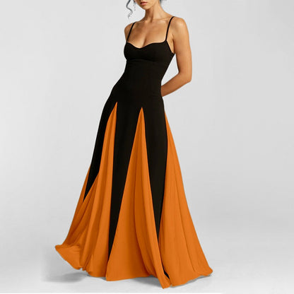 TAMEA | Maxikleid mit Kontrasteinsätzen